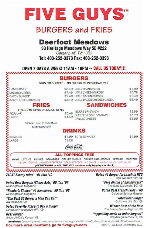 5 guys and|five guys menu full printable.